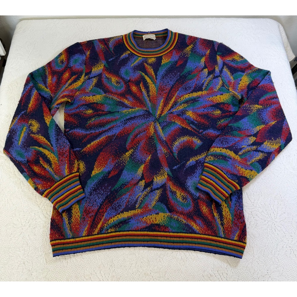 Vintage Missoni for Neiman Marcus Wool Blend Knit Sweater 80s Made in Italy L